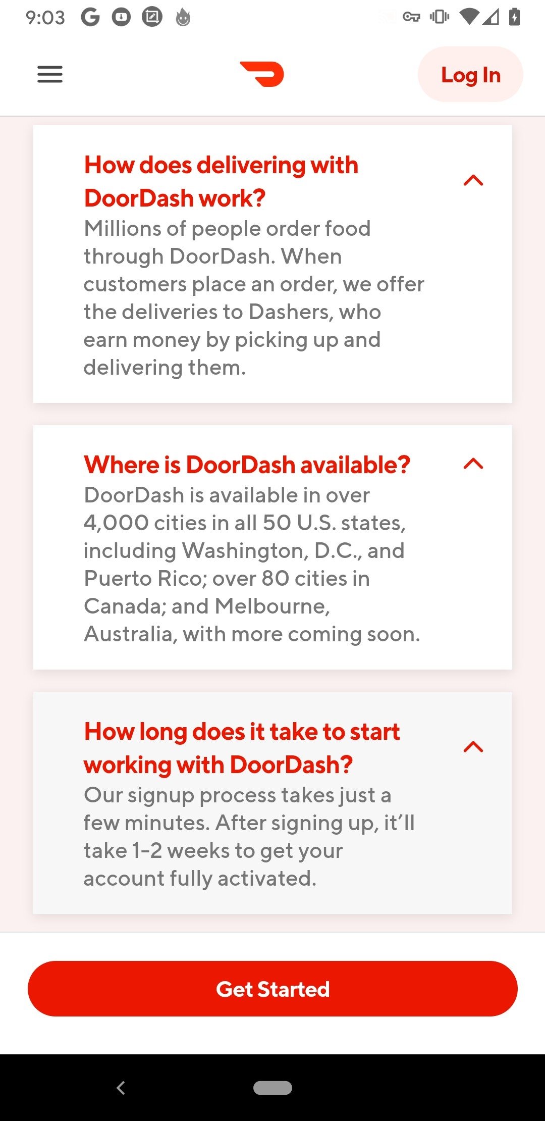 Dasher Signup Process