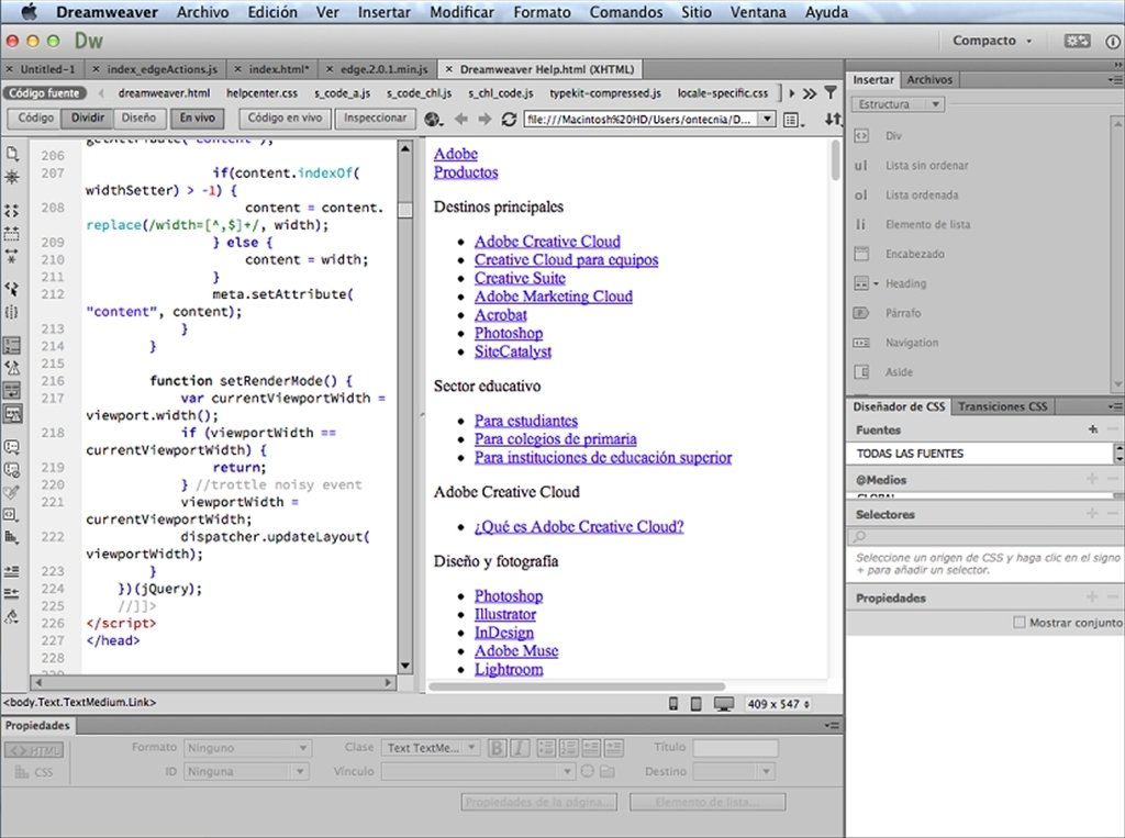 latest adobe dreamweaver version for mac