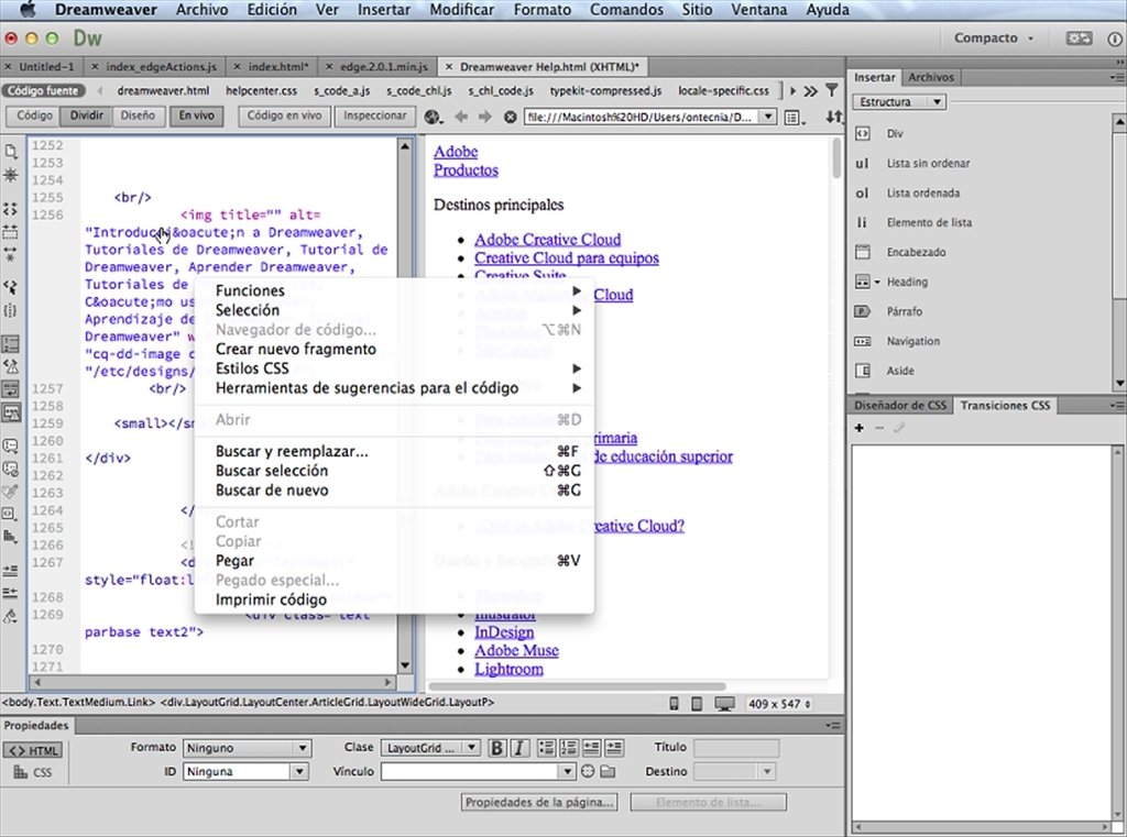 get dreamweaver cc for mac templates