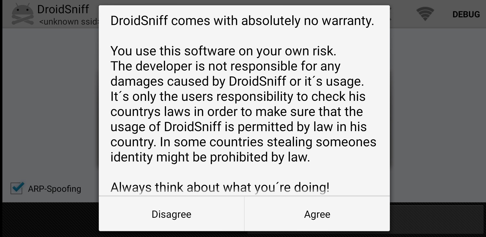 DroidSniff Screenshot