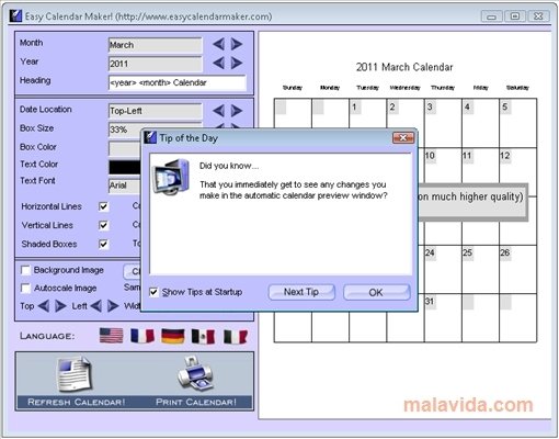 calendar creator software free download full version