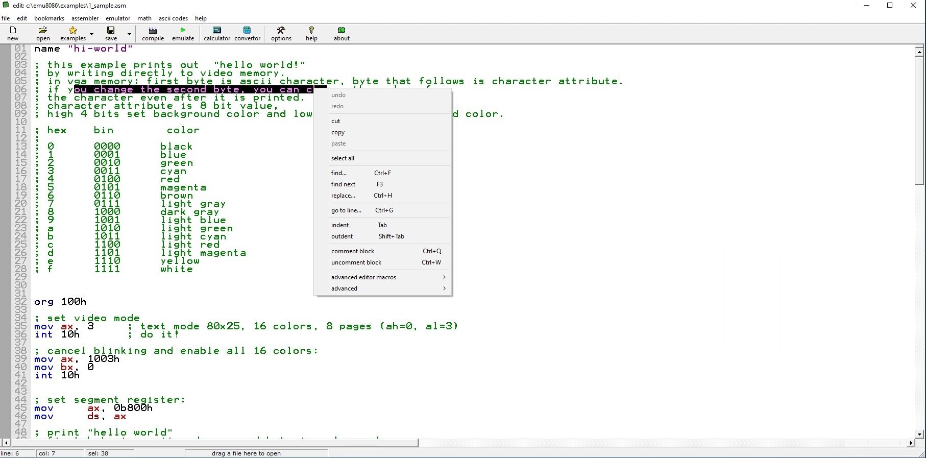 emu8086 microprocessor emulator setup