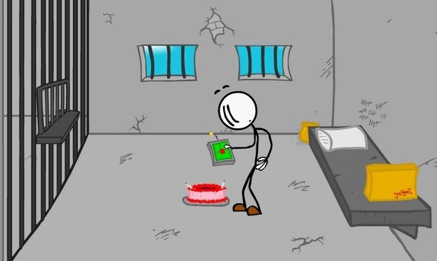 swfchan: Escaping the Prison - help stickman escape from prison in this game .swf