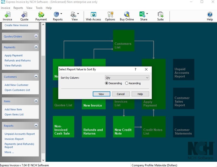 nch express invoice free edition