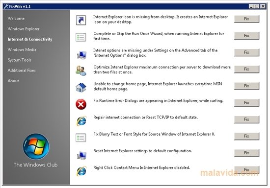thewindowsclub fixwin for windows 10
