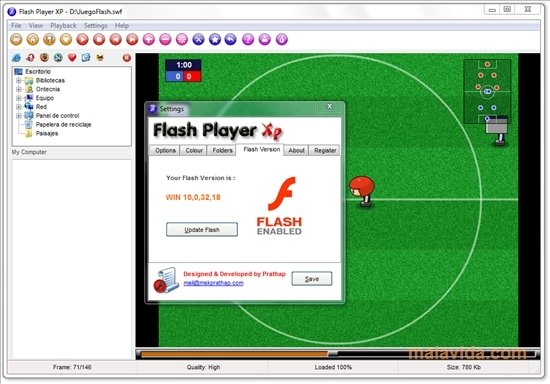 adobe flash player help page in xp