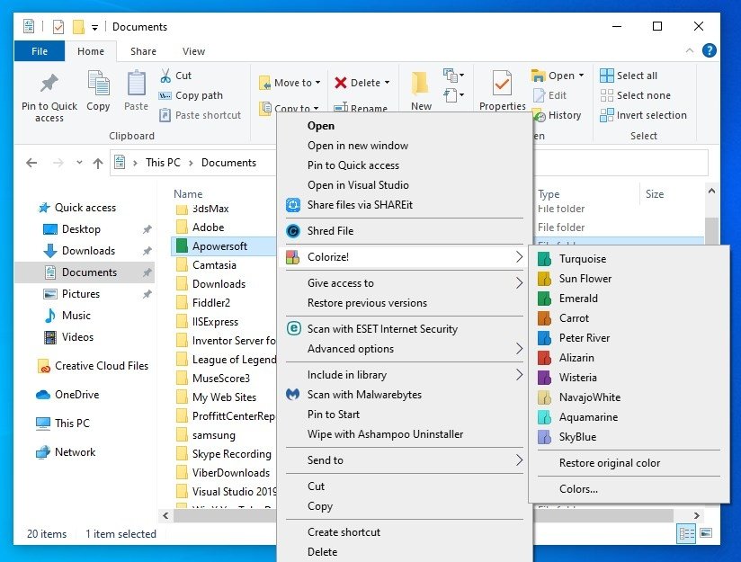 uninstall folder colorizer