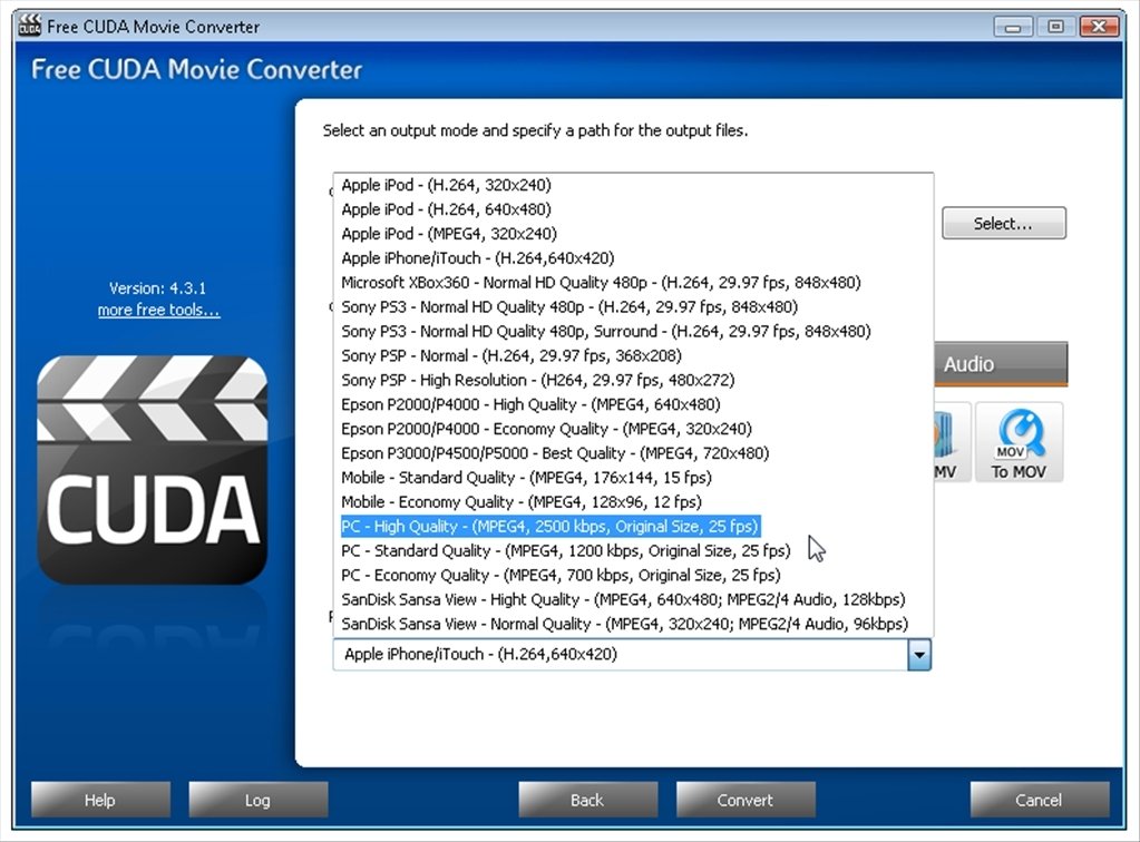 Video Converter CUDA. Версия cuda
