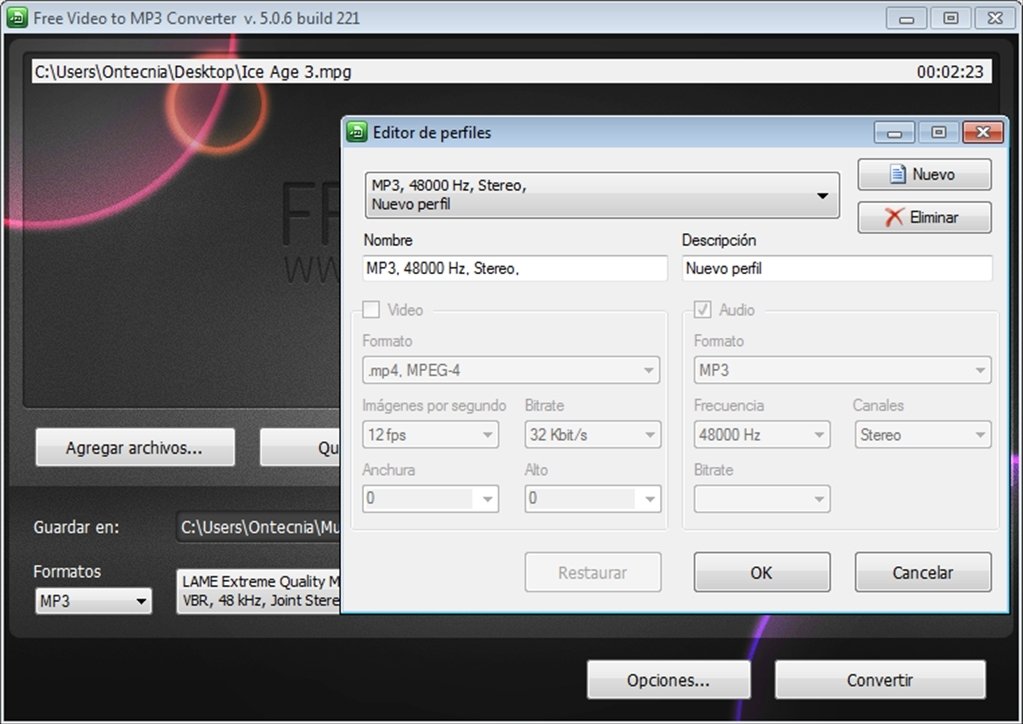 comunicación Descolorar proporcionar Free Video to MP3 Converter 5.1.8.310 - Descargar para PC Gratis