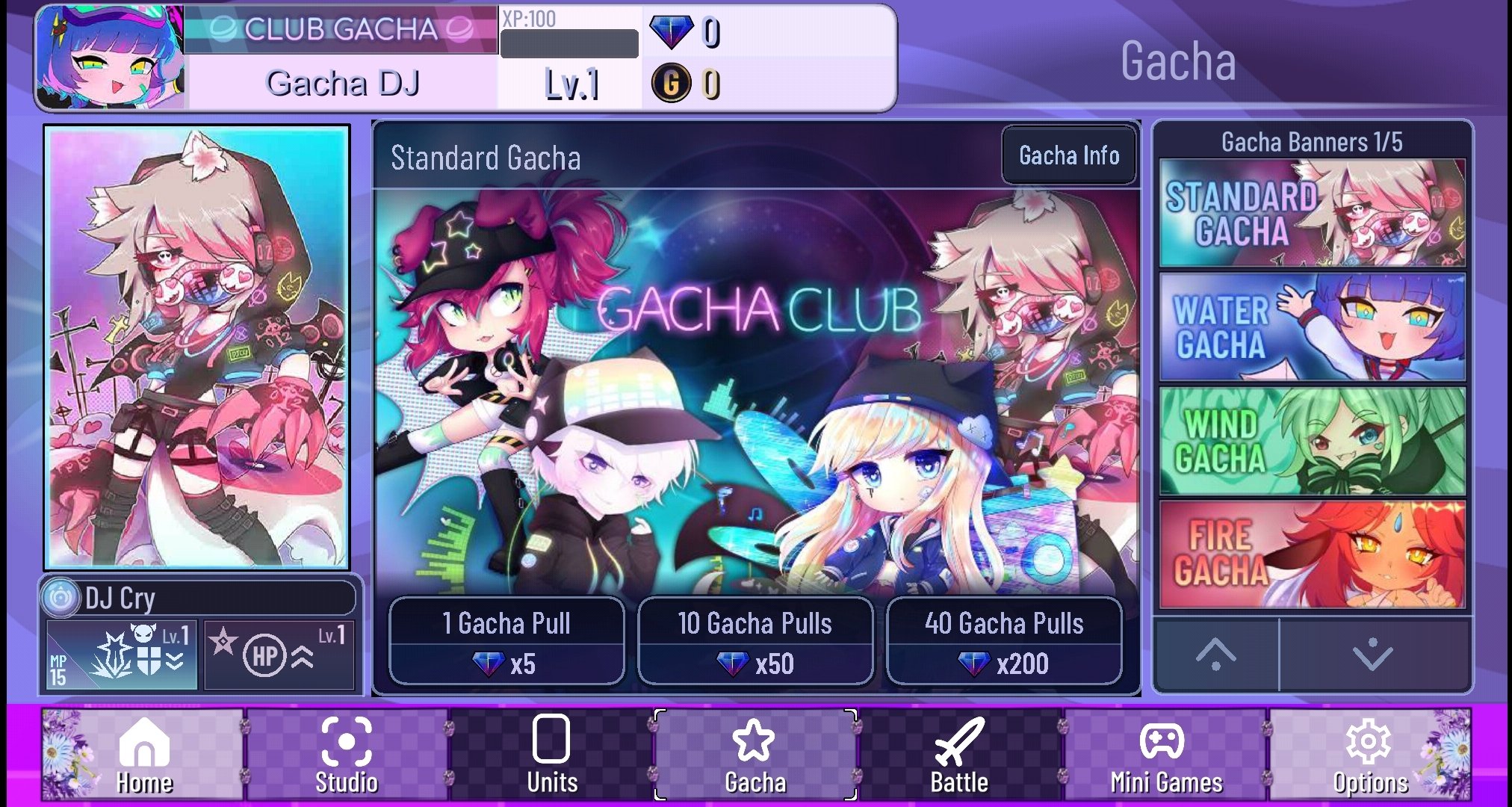 FREE GACHA NOX OC in 2023  Mini games, Free characters, Game option