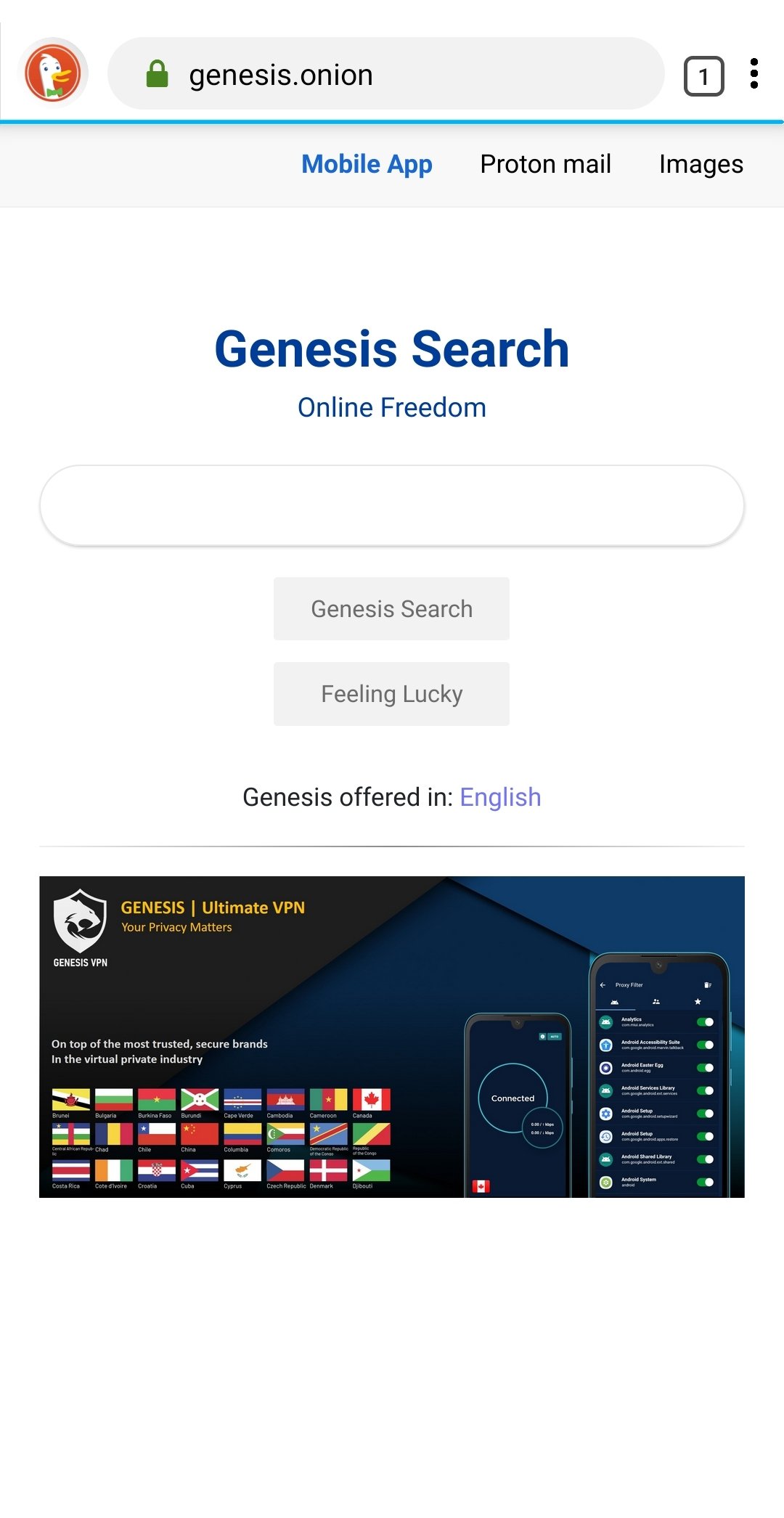 Genesis - Onion Search Browser 631 - Скачать для Android APK бесплатно