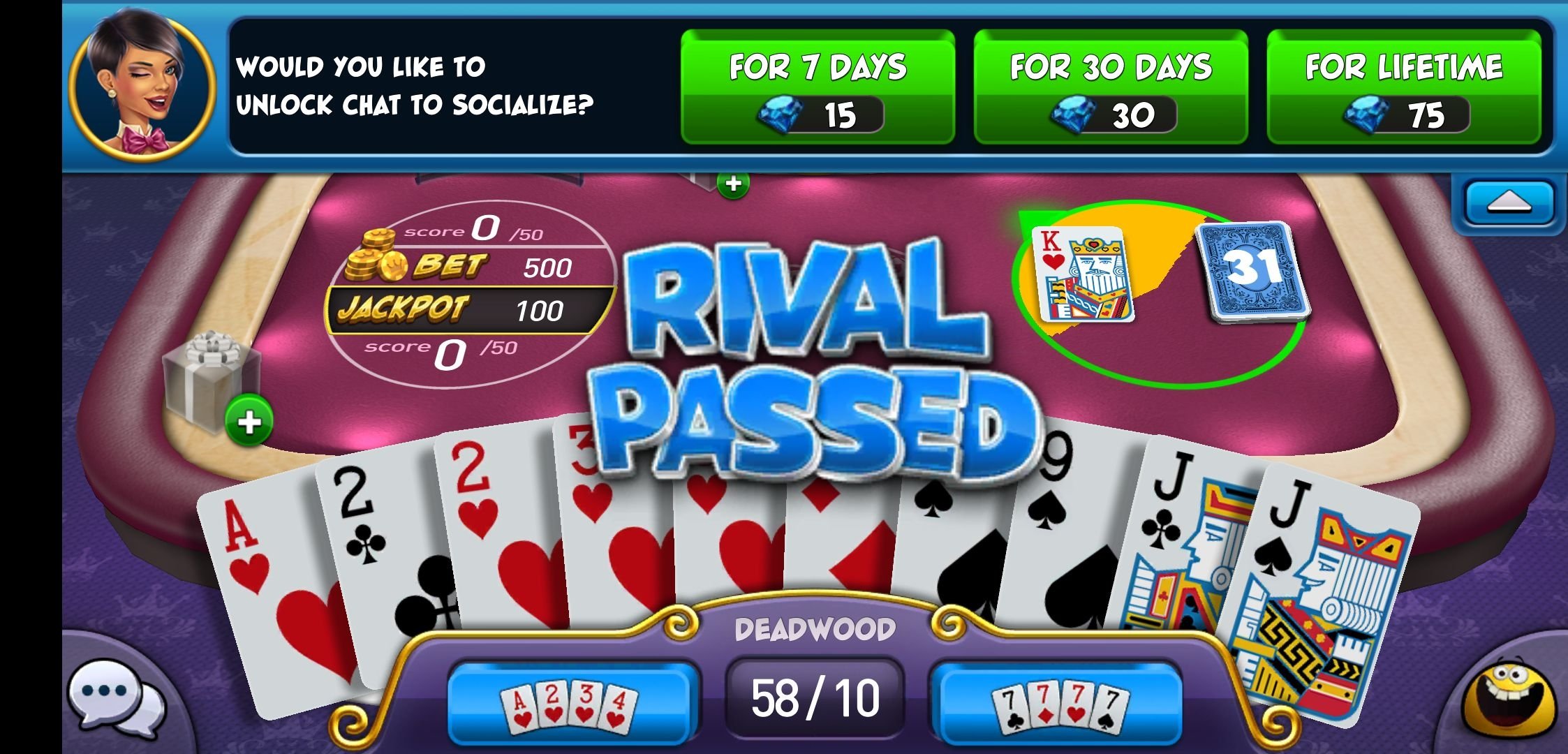 2 player gin rummy app