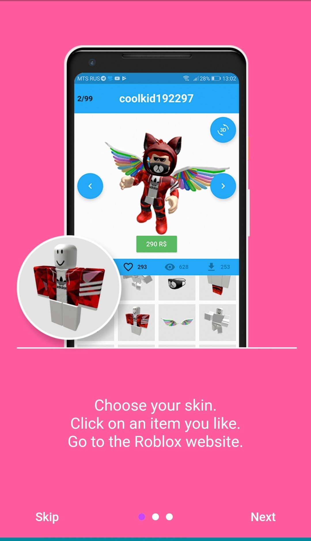 Download Skins for girls in roblox android on PC