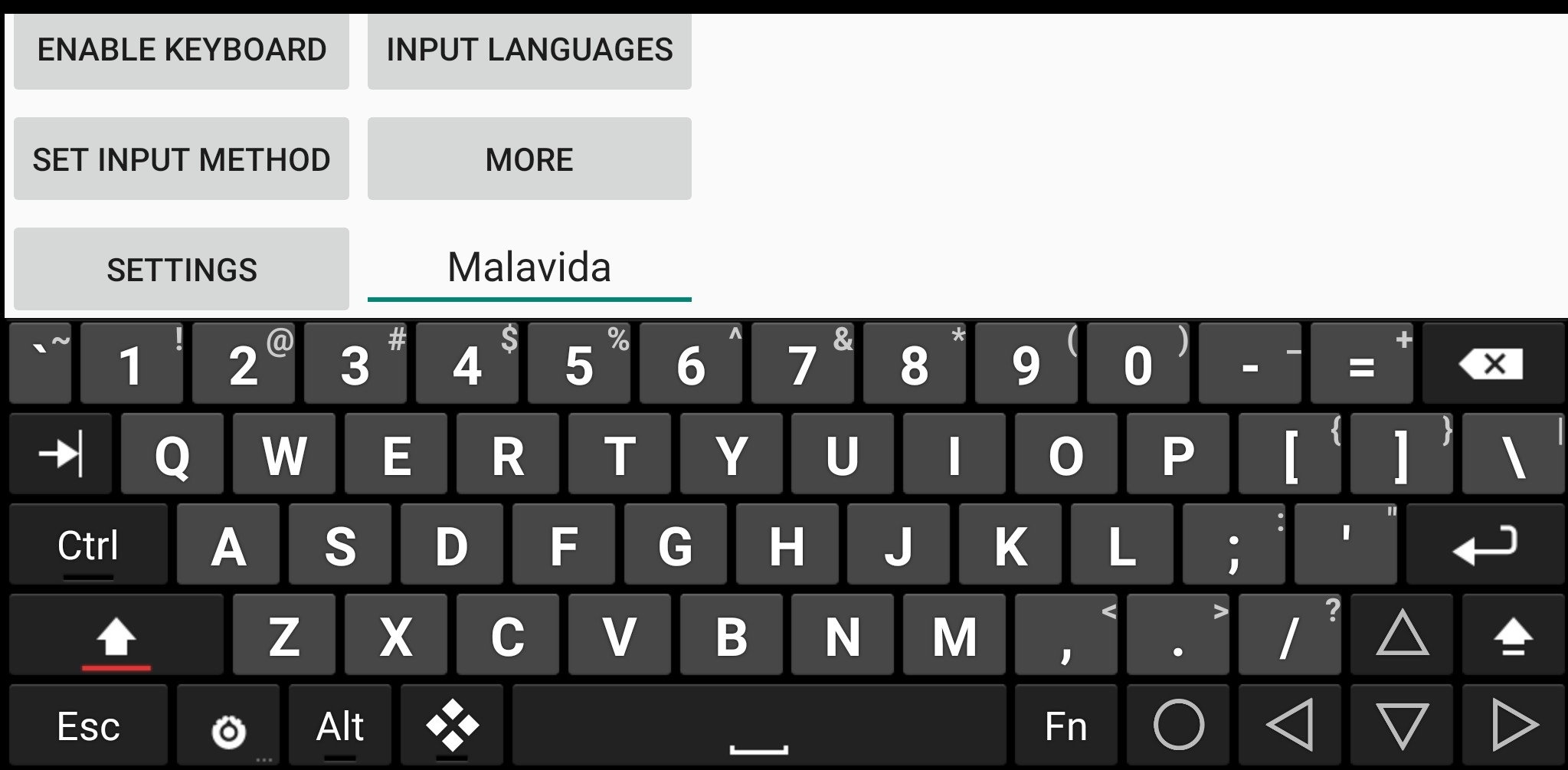 Android Hackers Keyboard, Provides All The Keys From A Physical Keyboard