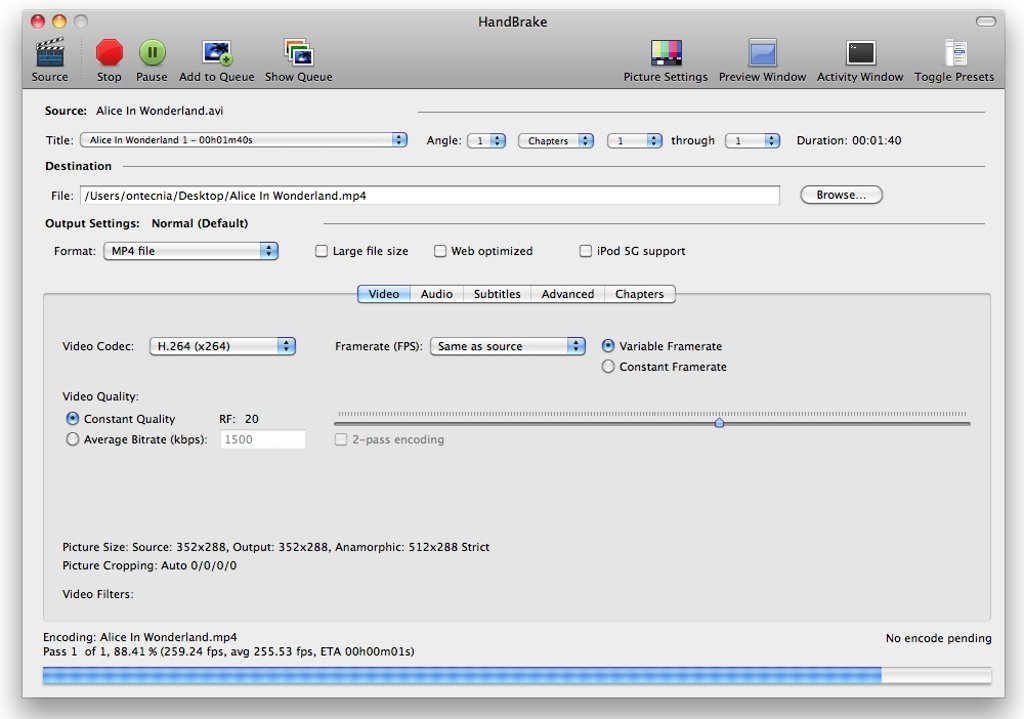 how to use handbrake mac 10.5