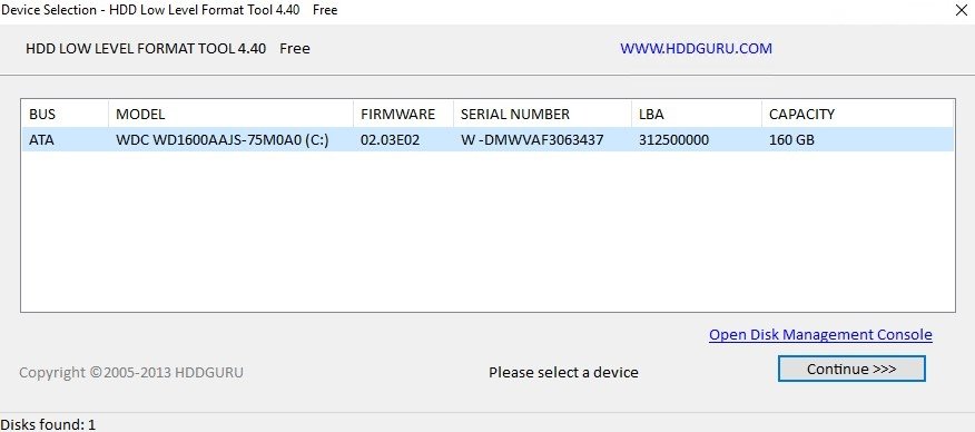 hdd low level format tool 4.40