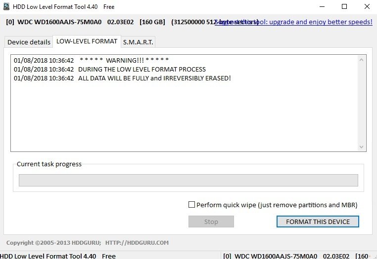 hdd low level format full