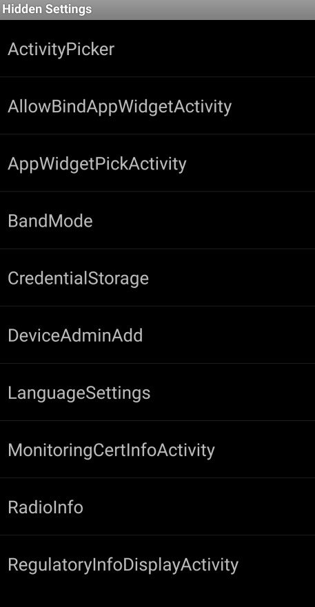 Hidden Android Settings 