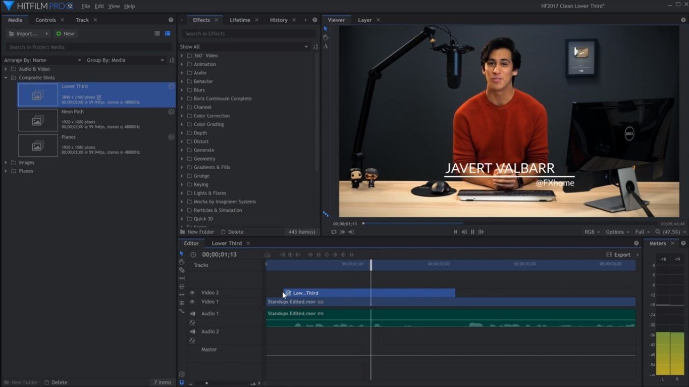 edit audio with hitfilm pro