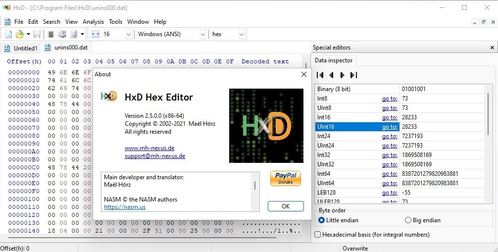 hxd hex editor 1.7.7.0