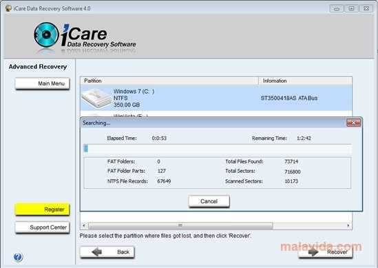 icare data recovery standard