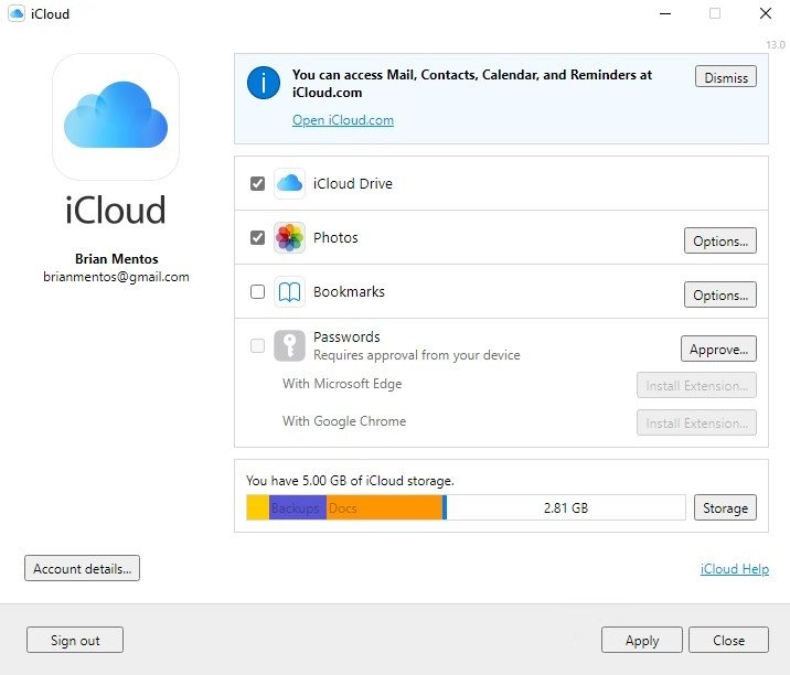 icloud control panel for windows 10 64 bit download