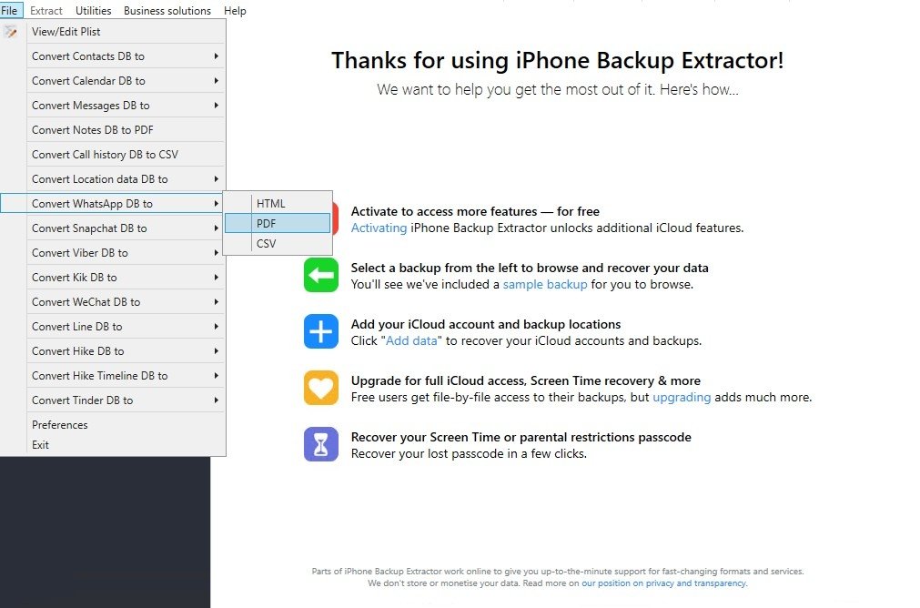 iphone backup extractor free mac