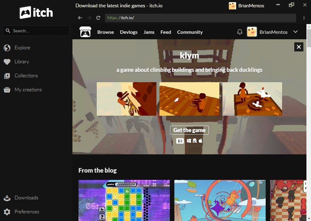 Itch io browser