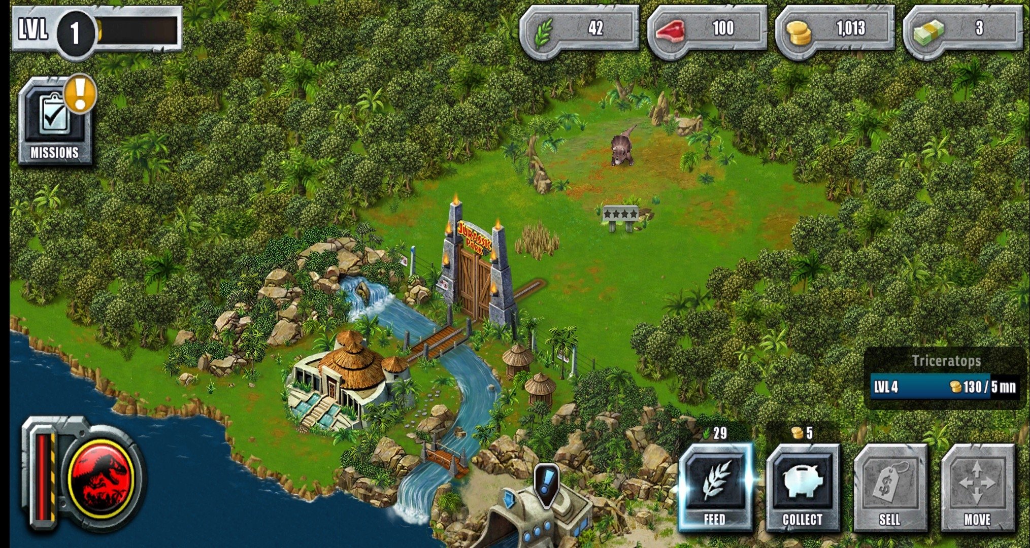 Jurassic ParkTM Builder Jogo de Celular