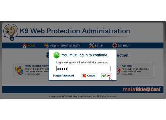 k9 web protection administration panel