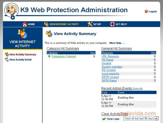 k9 web protection disable without password