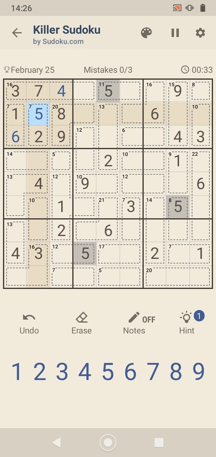 New take on the classic: Killer Sudoku by Easybrain