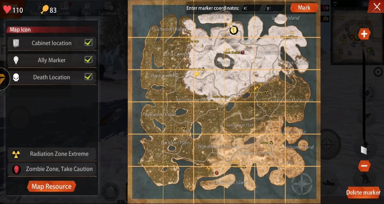 rules of survival map