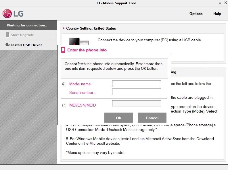 Lg mobile software tool