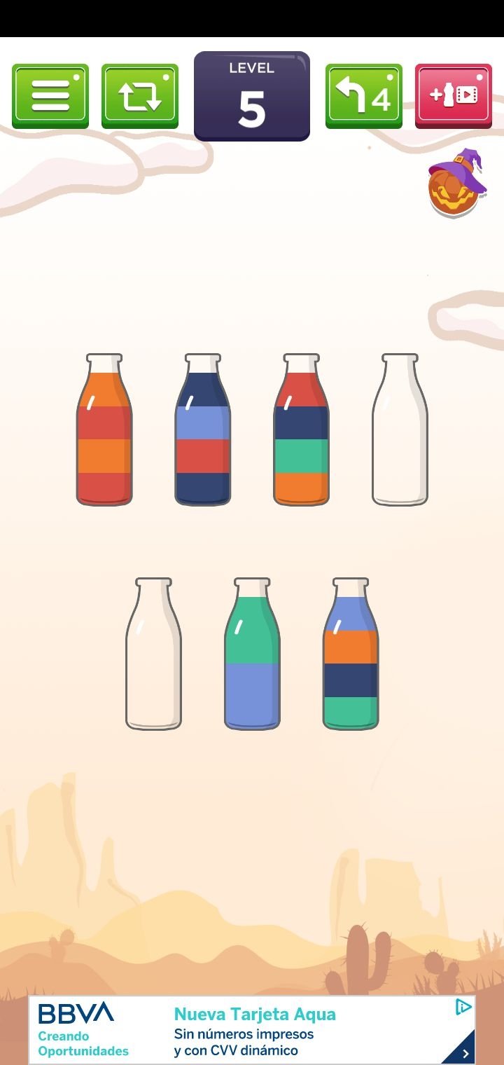 ¿Cómo se llama el juego de llenar frascos