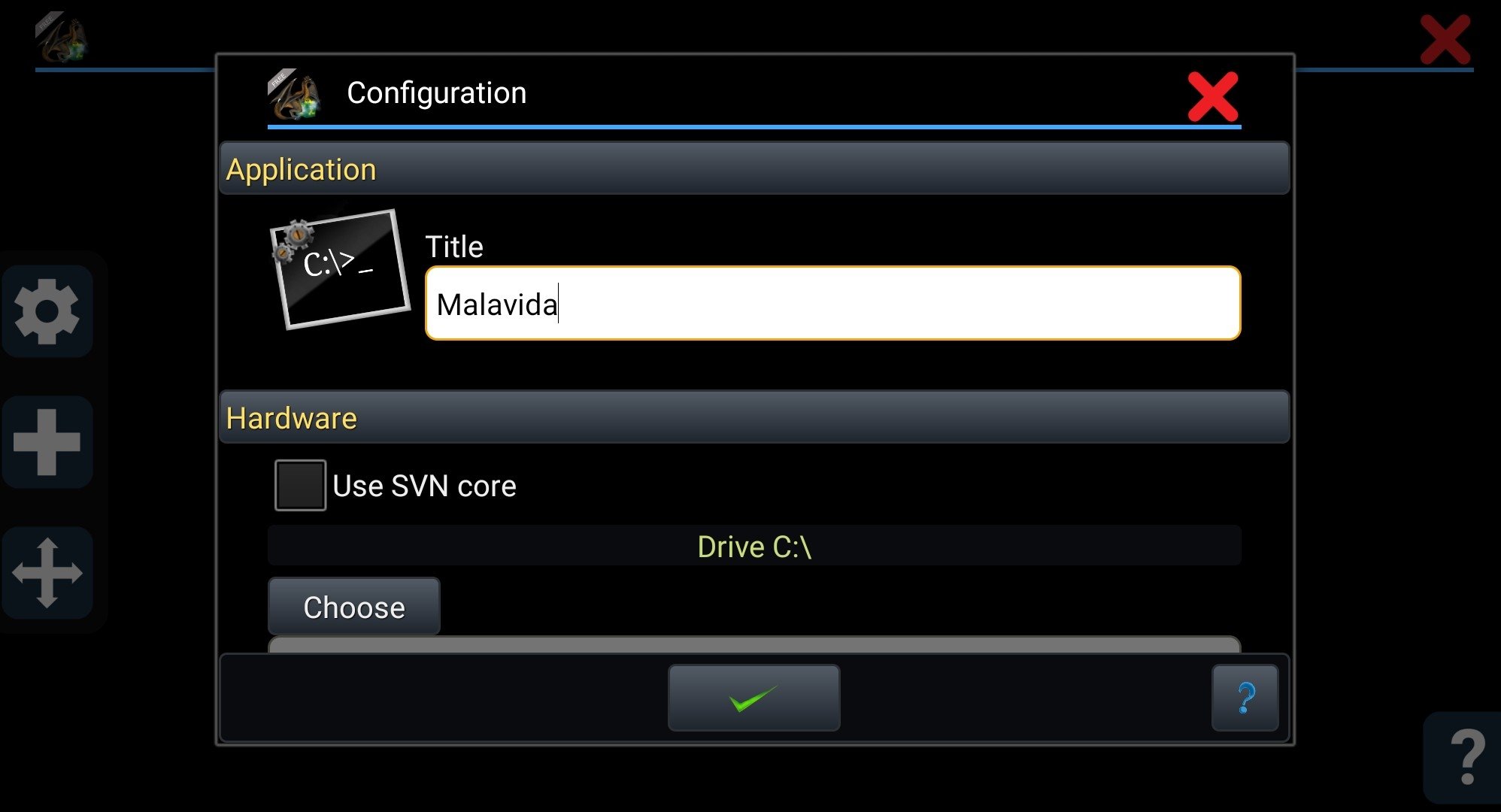 configure dosbox android