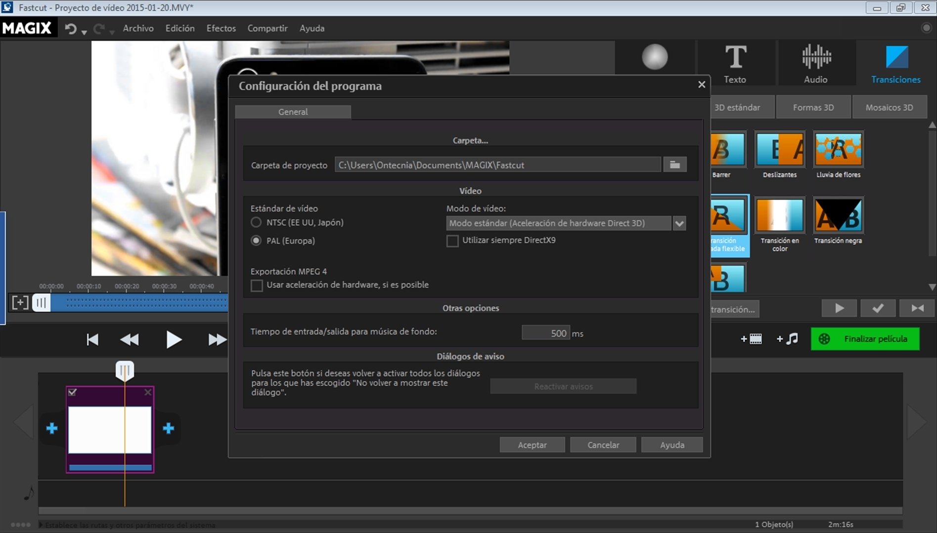 magix fastcut zoom video