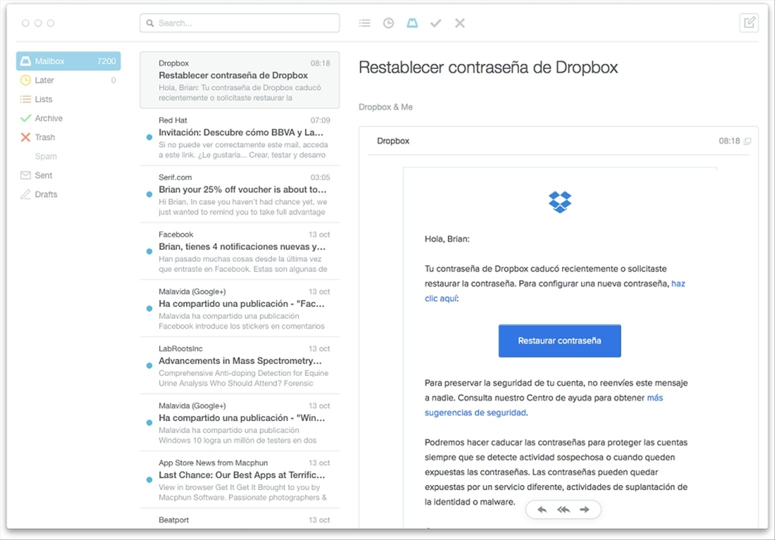 La mejor forma de gestionar gmail para mac.