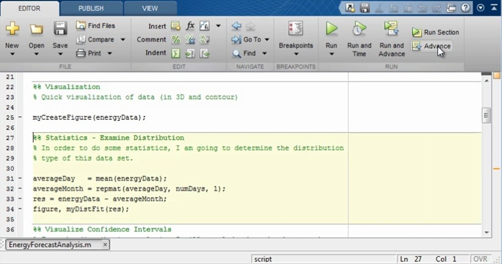 matlab comment range