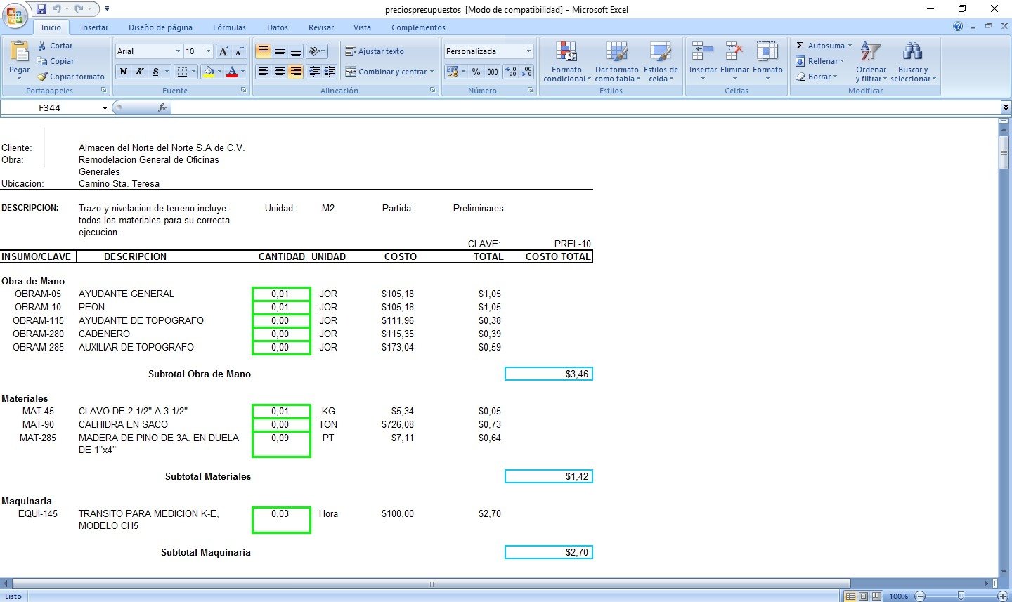 Software presupuestos construccion