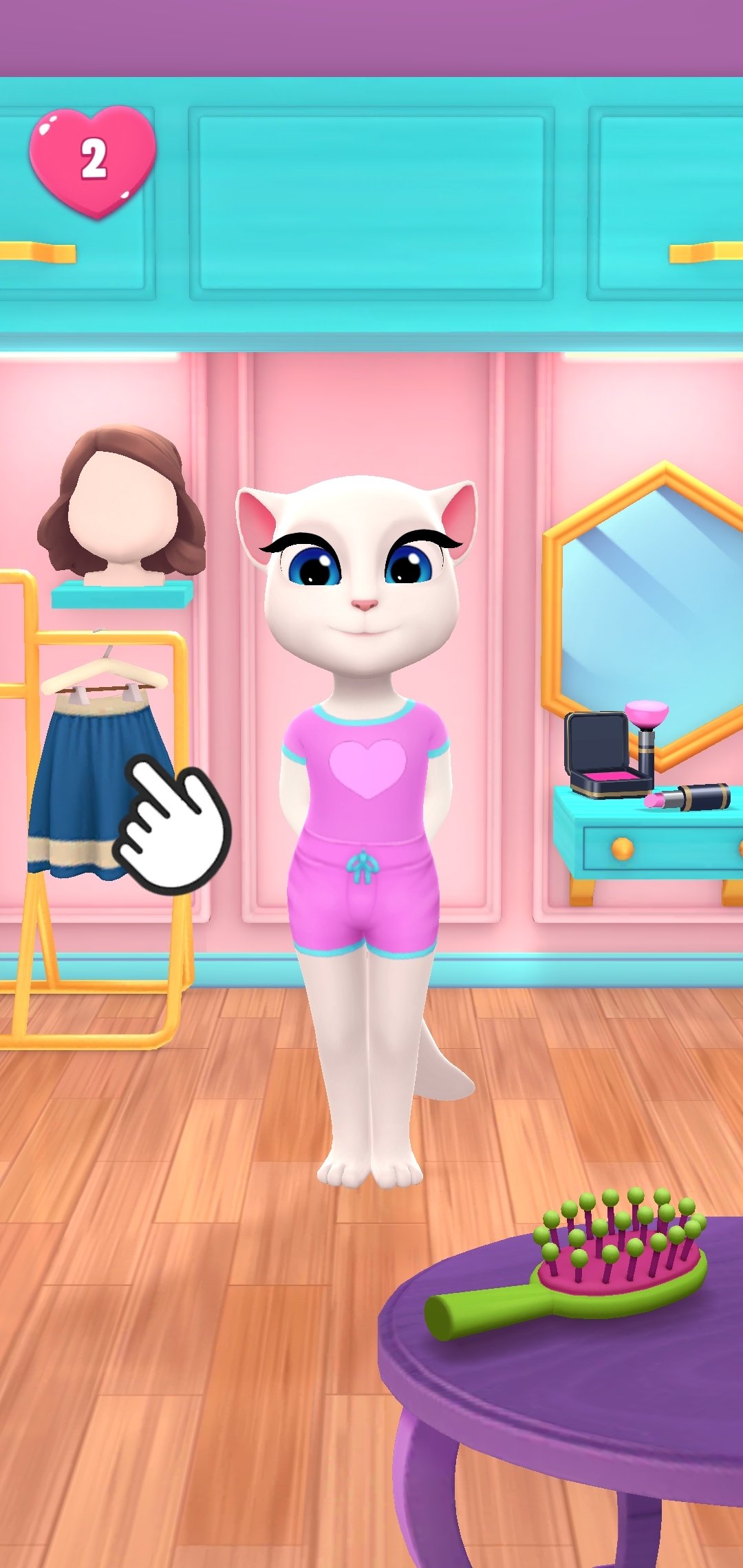 Fiz uma maquiagem na minha gatinha no jogo Minha Ângela 2 #minhaangela