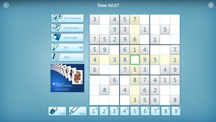 cant get microsoft sudoku to play