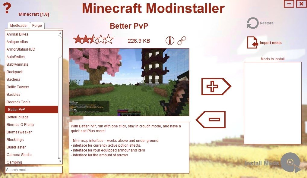 Minecraft Modinstaller 5.0.8 - Download für PC Kostenlos