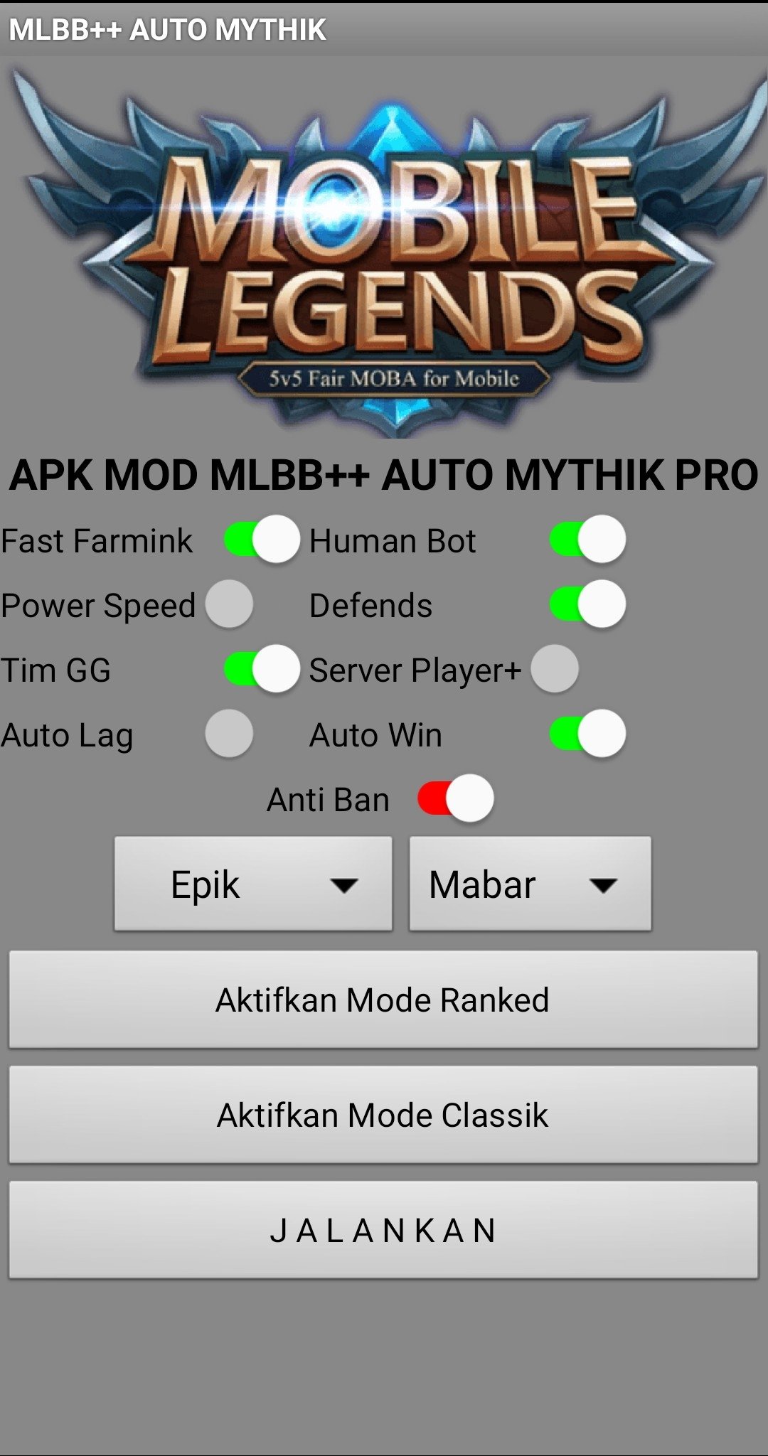New! Cheat Mobile Legends APK + Mod for Android.