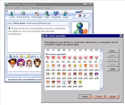 emoticon msn plus