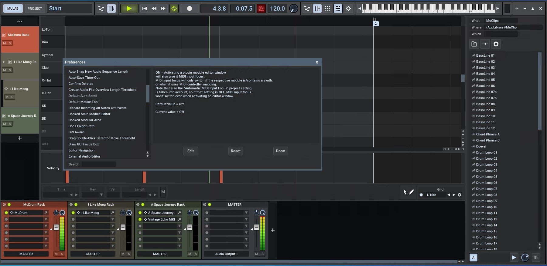 mulab front panel knob lfo meanings