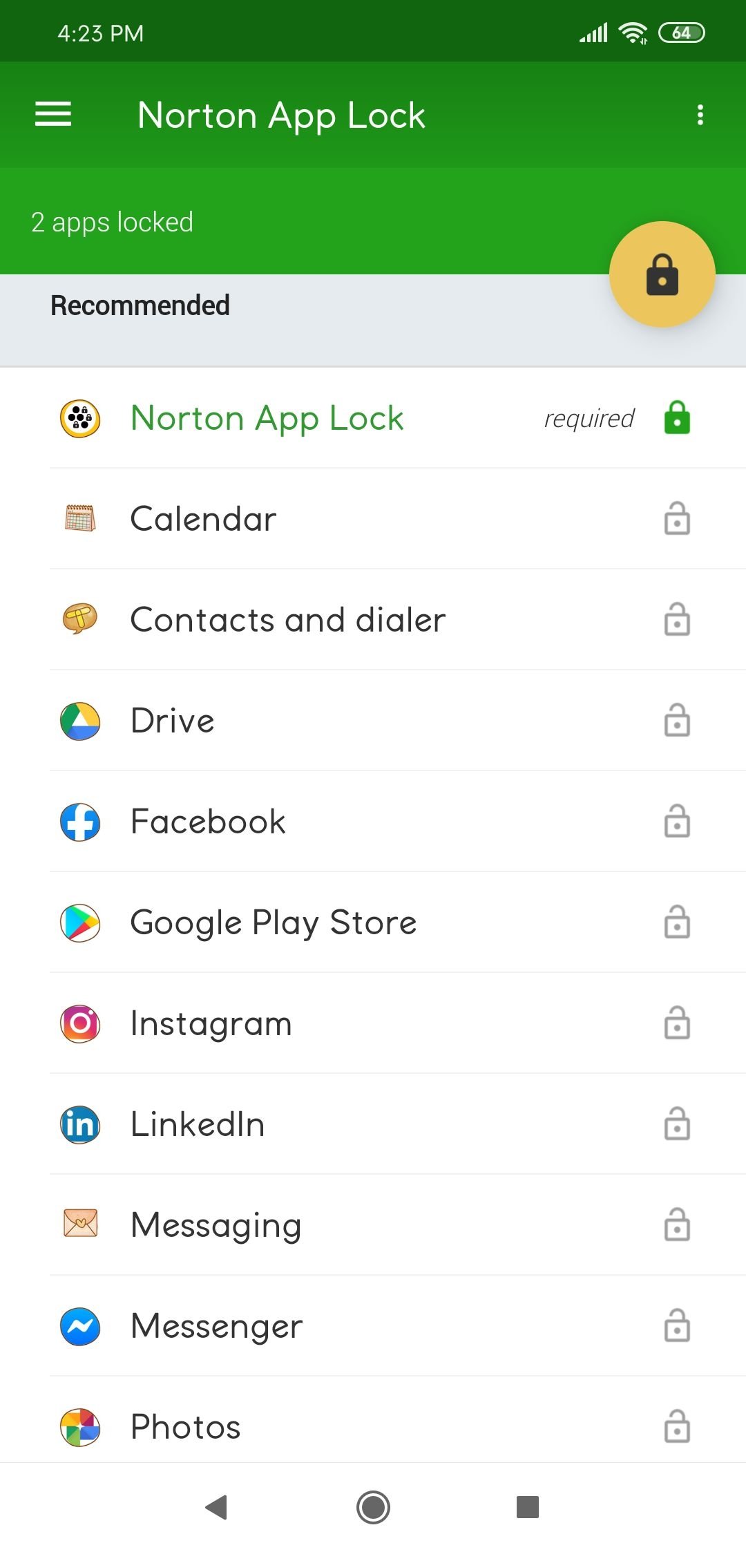 Norton App Lock Android 