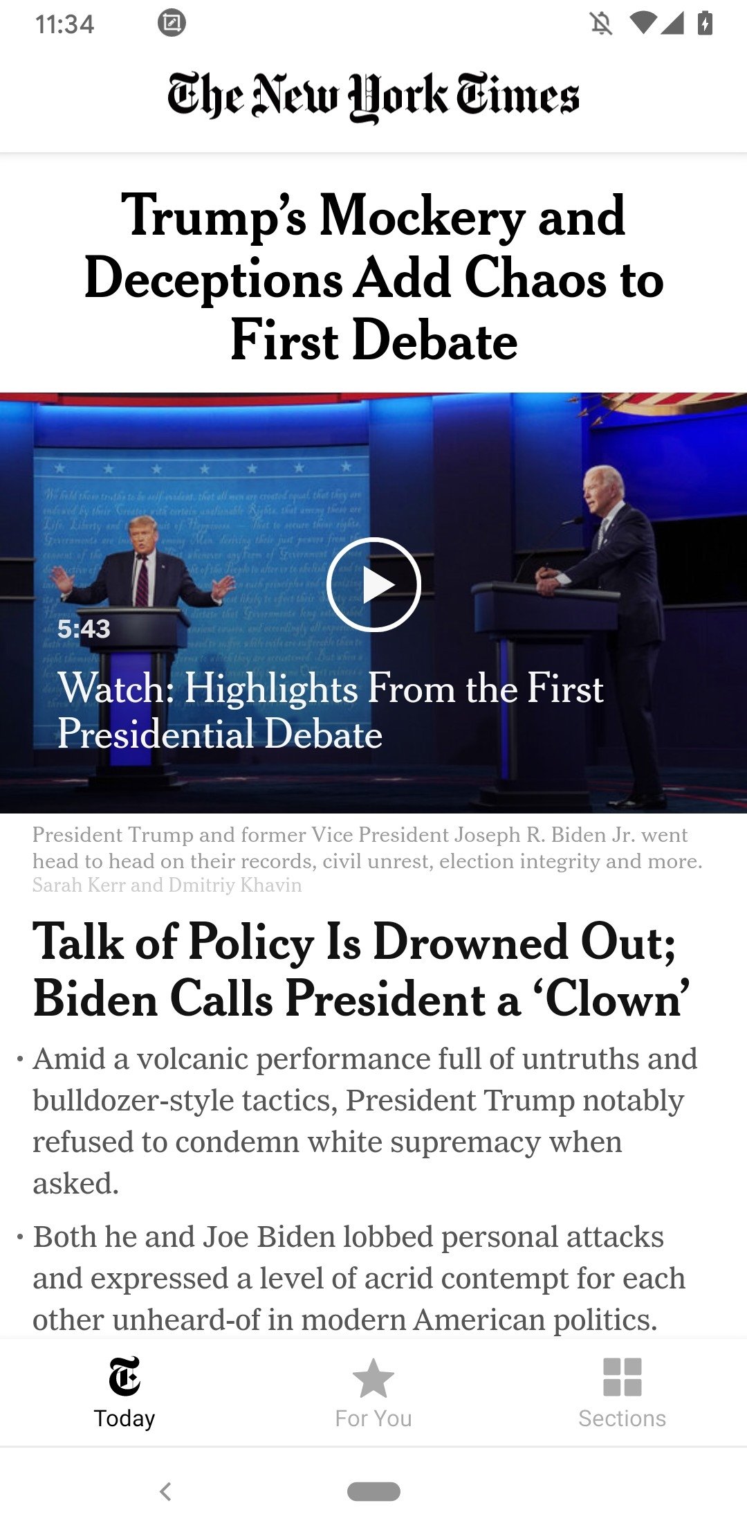 NYTimes Android 