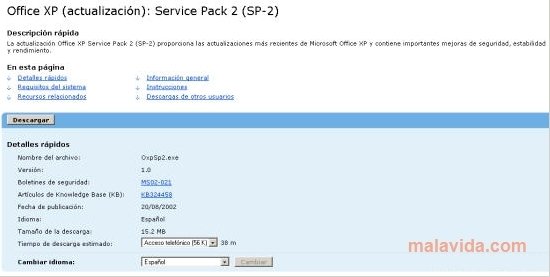 microsoft service pack 2 xp