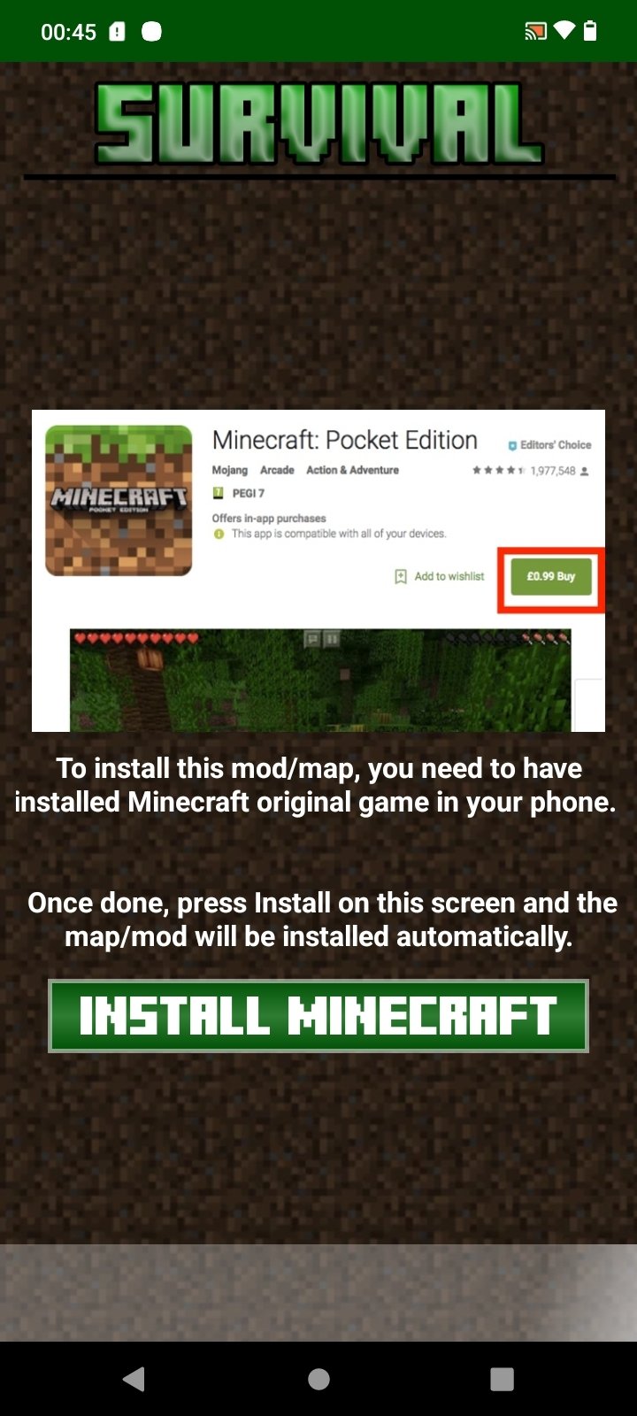 Mod One Block for MCPE 2.2.3 - Скачать для Android APK бесплатно